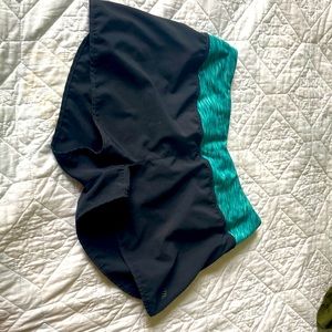 MPG athletic shorts (Black/Teal) Size Small